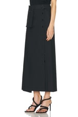 Lemaire Long Wrap Skirt in Black, view 3, click to view large image.
