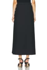 Lemaire Long Wrap Skirt in Black, view 4, click to view large image.