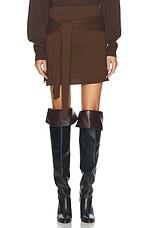 Lemaire Trompe L'oeil Skirt in Hazelnut Brown, view 1, click to view large image.