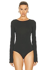 Lemaire Long Sleeve Bodysuit in Zinc, view 2, click to view large image.