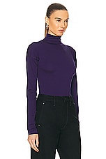 Lemaire Second Skin High Neck Top in Purple Iris, view 2, click to view large image.
