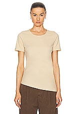 Lemaire Twisted Tee in Soft Sand, view 1, click to view large image.