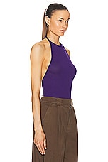 Lemaire Halter Top in Purple Iris, view 3, click to view large image.