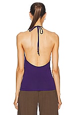 Lemaire Halter Top in Purple Iris, view 4, click to view large image.