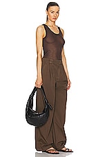 Lemaire Fortune Croissant Bag in Dark Chocolate, view 2, click to view large image.