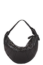Lemaire Fortune Croissant Bag in Dark Chocolate, view 3, click to view large image.