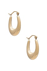 Loren Stewart Dome Hammock Hoop Earrings in 14k Yellow Gold, view 1, click to view large image.
