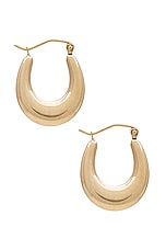 Loren Stewart Dome Hammock Hoop Earrings in 14k Yellow Gold, view 3, click to view large image.