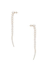 Loren Stewart Genesis Pearl Earrings in 14k Yellow Gold & Freshwater Pearl, view 3, click to view large image.