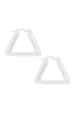 Loren Stewart Triangle Hoop Earring in Sterling Silver, view 2, click to view large image.