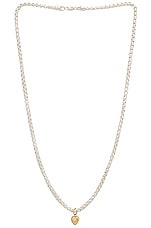 Loren Stewart Gordita Heart Necklace in 14k Gold & Sterling Silver, view 1, click to view large image.