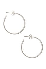 Loren Stewart XL Dome Hoop Earrings in Sterling Silver, view 2, click to view large image.