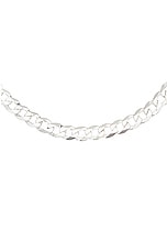 Loren Stewart Flat Curb Chain Necklace in Sterling Silver, view 2, click to view large image.