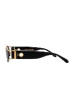 Linda Farrow Shelby Cat Eye Sunglasses in Black, view 3, click to view large image.