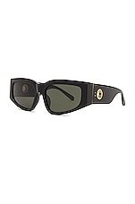 Linda Farrow Senna Sunglasses in Black, view 2, click to view large image.