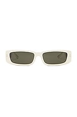Linda Farrow Talita Sunglasses in White, view 1, click to view large image.