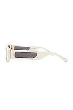 Linda Farrow Talita Sunglasses in White, view 3, click to view large image.