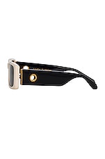 Linda Farrow Dania Sunglasses in Cream & Black, view 3, click to view large image.