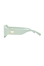 Linda Farrow Bailey Sunglasses in Peppermint, Light Gold, & Mint, view 3, click to view large image.