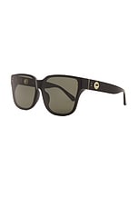 Linda Farrow Rui Sunglasses in Black, Yellow Gold, & Grey, view 2, click to view large image.