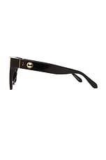 Linda Farrow Rui Sunglasses in Black, Yellow Gold, & Grey, view 3, click to view large image.