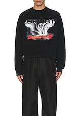 Liberal Youth Ministry Mens Swans Sweatshirt Knit in Black, view 3, click to view large image.