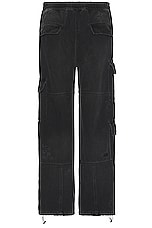 Liberal Youth Ministry Denim Cargo Pants in Black, view 2, click to view large image.