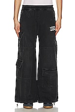 Liberal Youth Ministry Denim Cargo Pants in Black, view 5, click to view large image.