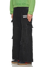 Liberal Youth Ministry Denim Cargo Pants in Black, view 6, click to view large image.