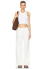 SLVRLAKE Mica No Waist Band Wide Leg in Natural White, view 4, click to view large image.