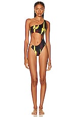 Louisa Ballou Half Moon One Piece Swimsuit in Midnight