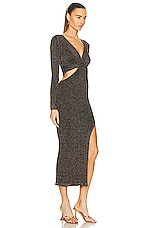 LoveShackFancy Bernette Dress in Black Sparkle, view 2, click to view large image.