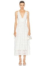 LoveShackFancy Nevis Dress in Off White, view 1, click to view large image.