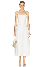 LoveShackFancy Linella Dress in Antique White, view 2, click to view large image.