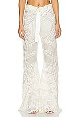 LoveShackFancy Neliana Pant in Antique White, view 1, click to view large image.