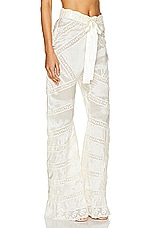 LoveShackFancy Neliana Pant in Antique White, view 2, click to view large image.