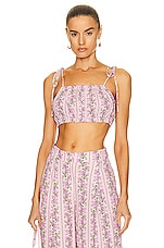 LoveShackFancy Simpson Crop Top in Blushing Pink, view 1, click to view large image.
