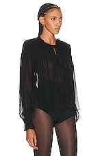 LoveShackFancy Fernanda Blouse in Black, view 2, click to view large image.