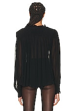 LoveShackFancy Fernanda Blouse in Black, view 3, click to view large image.