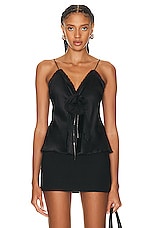 LoveShackFancy Lorel Cami Top in Black, view 1, click to view large image.
