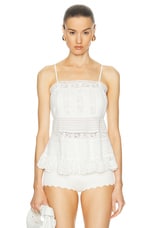 LoveShackFancy Charlieann Top in Bright White, view 1, click to view large image.