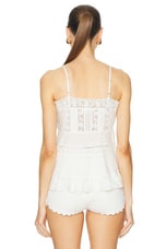 LoveShackFancy Charlieann Top in Bright White, view 3, click to view large image.