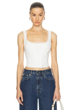 LoveShackFancy Lorelai Bustier Top in Off White, view 1, click to view large image.