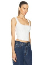 LoveShackFancy Lorelai Bustier Top in Off White, view 2, click to view large image.
