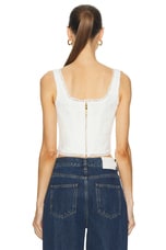 LoveShackFancy Lorelai Bustier Top in Off White, view 3, click to view large image.