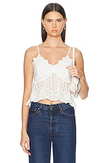LoveShackFancy Senta Top in Off White, view 1, click to view large image.