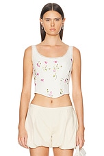 LoveShackFancy Rhapsody Bustier Top in Antique White, view 1, click to view large image.