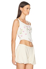 LoveShackFancy Rhapsody Bustier Top in Antique White, view 2, click to view large image.