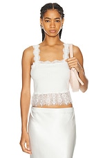 LoveShackFancy Septa Cami in White, view 1, click to view large image.