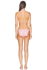 LoveShackFancy Harbor Bikini Set in Cherry Pink, view 3, click to view large image.